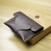 Manual Creative Zero Wallet Genuine Leather Small Card Bag Retro Cow Leather Short man and woman wallet drivers license coin bag