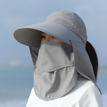 Anti-UV sun-shading hat woman summer cover tea protection neck sun protection anti-dust mask outdoor bicycling great brim sun hat