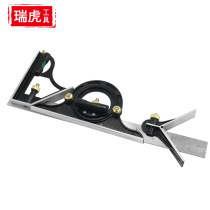 Multifunctional stainless steel combination angle ruler Angle ruler 300mm movable turning ruler Woodworking right angle 90 degree combination