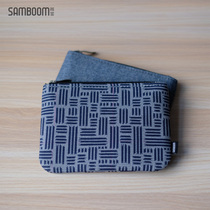 Pure Cotton Cloth Art Zero Wallet Woman Ultrathin Minimalist Striped Plaid Fabric Coins Bag Men Denim Cloth Zip bag