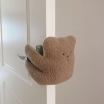ins Korean door handle anti-collision child anti-pinch hand door card safety door stall cute fluffy bear bunny doll