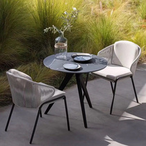 Nordic Outdoor Table And Chairs Patio Garden Villa Terrace Imitation Vine Chair Open-air Balcony Sun Protection Outdoor Rattan Chair Three Sets