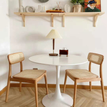 Balcony American cafe small round table Nordic white dining table Tulip reception negotiation small table and chair combination set