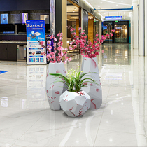 Creative FRP antique flower shop mall hotel diamond flower pot combination large floor-to-ceiling Vase ornaments Indoor