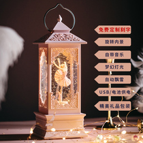 Crystal ball music box rotating ballet dancing girl music box wind lamp Princess little girl girl birthday gift