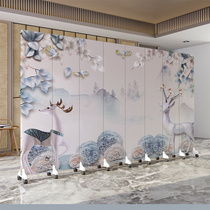 Custom screen Household bedroom occlusion living room partition Mobile folding door toilet Toilet occlusion 2 meters high