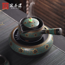 Enamel color ceramic electric ceramic stove Tea maker set Household tea maker Boiling water beam pot side handle Kung Fu tea stove