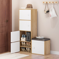 Shoe changing stool at home door Shoe stool type shoe cabinet home soft bag cushion creative storage stool with shoe rack