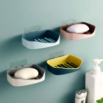 Free Punch Soap Box Creative Powerful Viscose Bilayer Drain Soap Box Without Mark Nail-Free Wall-mounted Laundry Soap Box