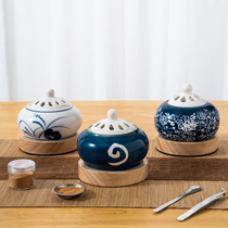 Handcolor ceramic sinking furnace timely temperature temperature fragrance furnace ceramic aromatic essential oil furnace plug-in wood chips for household use