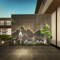 Stainless steel rockery screen partition entrance hollow outdoor Villa courtyard metal grille hotel landscape background wall