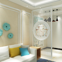 Nordic modern simple screen partition Living room entrance Home bedroom decoration block hollow solid wood fence