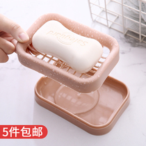 Creative bathroom with lid double drain soap box toilet simple handmade soap box soap box face soap tray