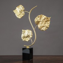 Leaf copper ornaments Nordic luxury creative living room porch desktop furnishings TV wine cabinet Crystal craft decorations