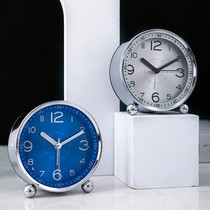 Modern metal luxury alarm clock home fashion silent wake-up artifact bedroom desktop students dedicated simple alarm