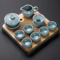 Gothic kiln tea set home living room small set kung fu tea table simple light luxury Japanese dry bubble plate tea cup