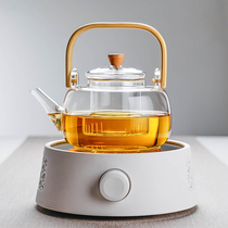 Electric pottery stove household tea glass boiling water teapot small Puer tea stove tea maker Net red cooking tea set
