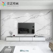 2021 New imitation marble TV background wall cloth fish belly white living room decoration seamless wallpaper custom mural