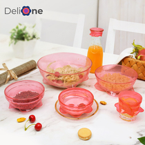 (flower open and expensive) DeliOne limited edition silicone preservation lid environmentally-friendly sealing bowl cover sealing lid six pieces of cover