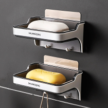 Soap box Suction cup wall-mounted soap box Bathroom punch-free creative large drain soap rack Bathroom soap box