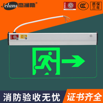 Fire emergency light embedded top transparent tag tempered glass led safety exit indicator light sign evacuation sign