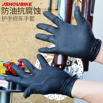 Mountain bike repair gloves disc brake oil change center axle chain front fork cleaning and maintenance oil-proof anti-corrosion gloves