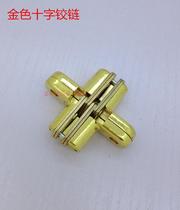 Zinc alloy golden cross hinge folding door cross hinge invisible door hinge flap table concealed hinge 