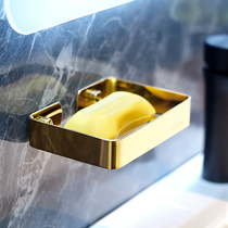 Toilet stainless steel light extravagant non-perforated water soap box wall-mounted household soap box soap dish storage rack
