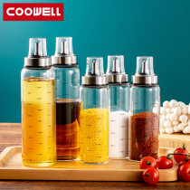 COOWELL household oil bottle glass leak-proof oil pot kitchen supplies oil jar seasoning soy sauce vinaigrette vinaigrette four-piece set