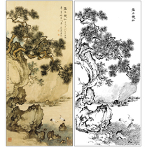 Landscape traditional Chinese painting fine brushwork line drawing manuscript Chen Shaomei vertical traditional copy line drawing practice manuscript LQ41