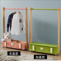 Solid Wood cartoon children floor removable coat rack Pine hanging clothes shelf bedroom simple modern can be customized