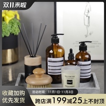 Nordic ceramic INS bathroom wash set light luxury marble toilet model room decoration bathroom combination