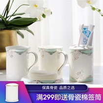 Toilet bathroom toothbrush cup wash cup kit bone china brush tooth Cup ceramic mouthwash set