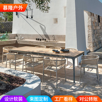 Open-air outdoor table and chairs Combined courtyard Leisure designer Nordic Garden Villa Outdoor sample room Terrace Furniture