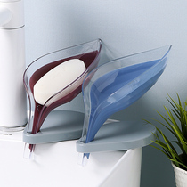 Home creative leaf soap box sucker soap box storage rack toilet wall-mounted drain laundry soap box