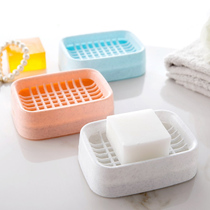 Home double drain soap box creative bathroom toilet handmade soap rack soap box plastic soap tray