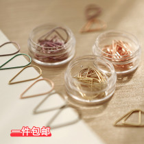 Multifunctional boxed Creative water drop paper clip color binding paperclip bookmarks metal clip office supplies
