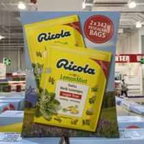 Spot Shanghai costco buy Swiss Ricola likoule lemon mint lozenges 342g * 2 sugar-free formula