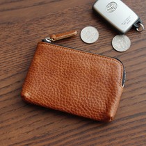 comomoki men genuine leather zipped small wallet cow leather mini zero wallet womens style card bag coin key bag