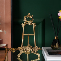 Imported handmade retro old brass tray sitting tray frame decorative painting display rack crafts ornaments