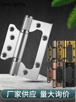 Wooden door muted bearing free notching flat open primary-secondary hinge black 304 stainless steel 4 inch 5 inch thickened hinge