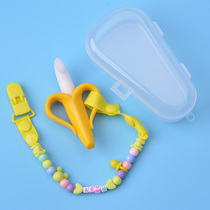 Banana baby tooth gum baby grinding stick tooth bite glue toy can be boiled bite music silicone toothbrush 3-6 months