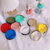 Canvas Zero Wallet Woman Little Mini Cute Round Card Purse Incorporate 2021 New minimalist student coin bag