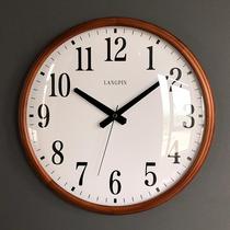 Modern simple European solid wood retro silent living room Home bedroom office Quartz clock Wall clock