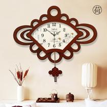Large number Chinese living room hanging bell table imitation ancient creativity hanging table retro Chinese wind clock woody quartz clock