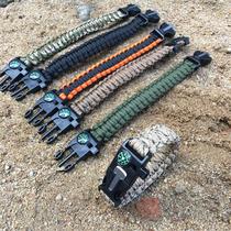5 in 1 multifunctional compass Flint bracelet outdoor survival bracelet survival whistle Flint umbrella rope bracelet