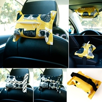 Hanging car towels box back head pillow pumping paper cover visor adjustment tightness tightness cloth art paper towel bag cartoon Animals