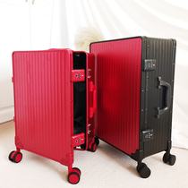 Metal aluminium magnesium alloy pull-bar case One-nine open universal wheel suitcase men and women 20 inch den case side open suitcase