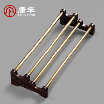 Tangfeng solid wood cup holder household kung fu tea cup storage rack double drain hanger dust rack drying cup holder simple A