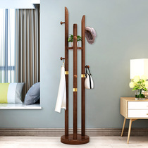 New Chinese creative all solid wood coat rack floor bedroom hanger simple modern living room clothes shelf home